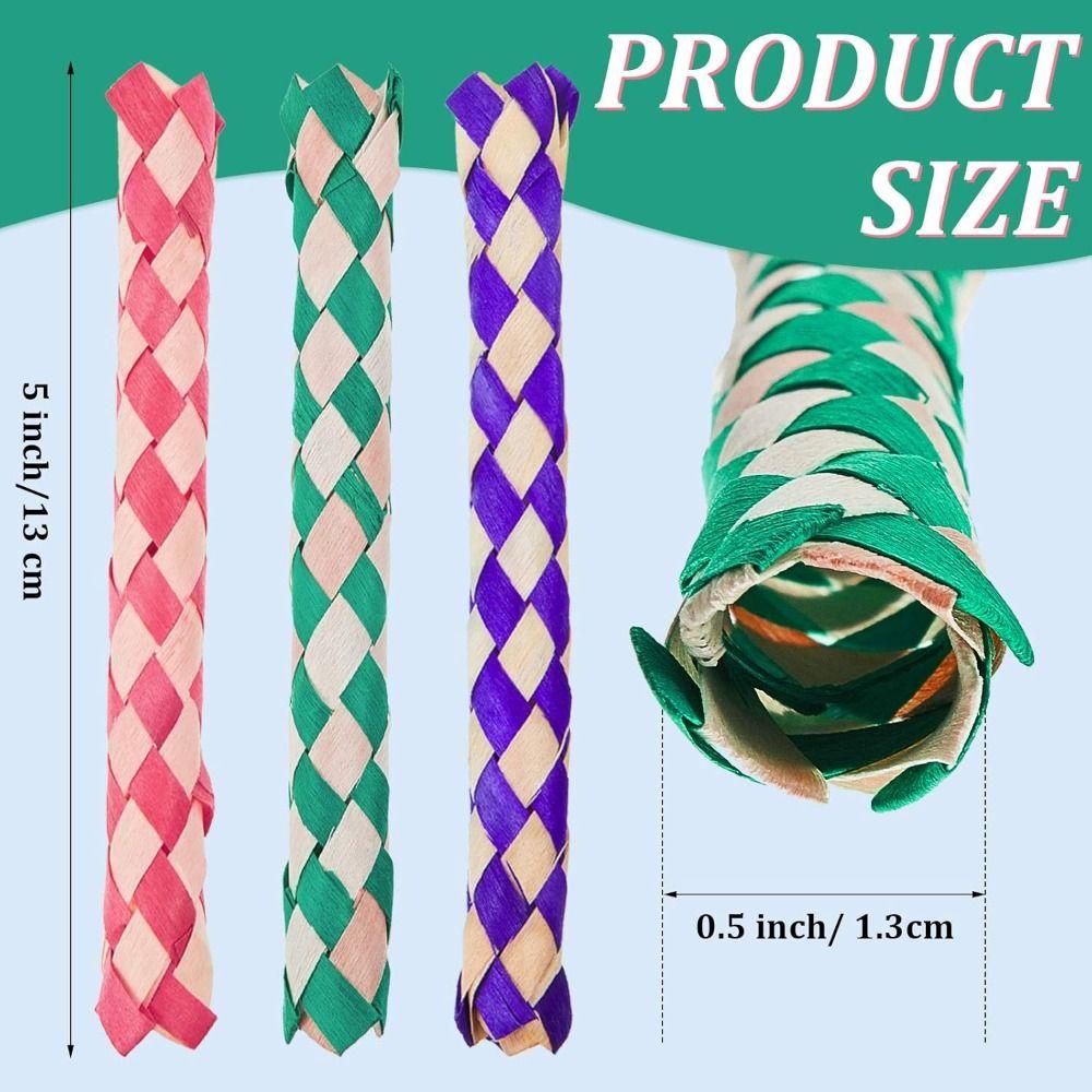 3PCS/5PCS/6PCS Stress Relief Chinese Finger Trap Natural Bamboo Bird Chew Toy Puzzle Toy  Gag Gift