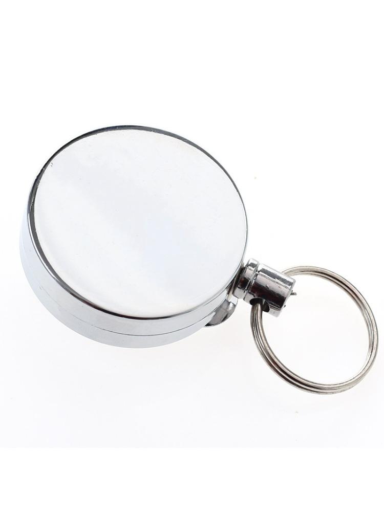 Portachiavi Elastico in Acciaio Inossidabile con Corda Metallico Sportivo Retrattile Portachiavi con Sveglia Anti Smarrimento Yoyo Porta Skipass Carta d'Identità