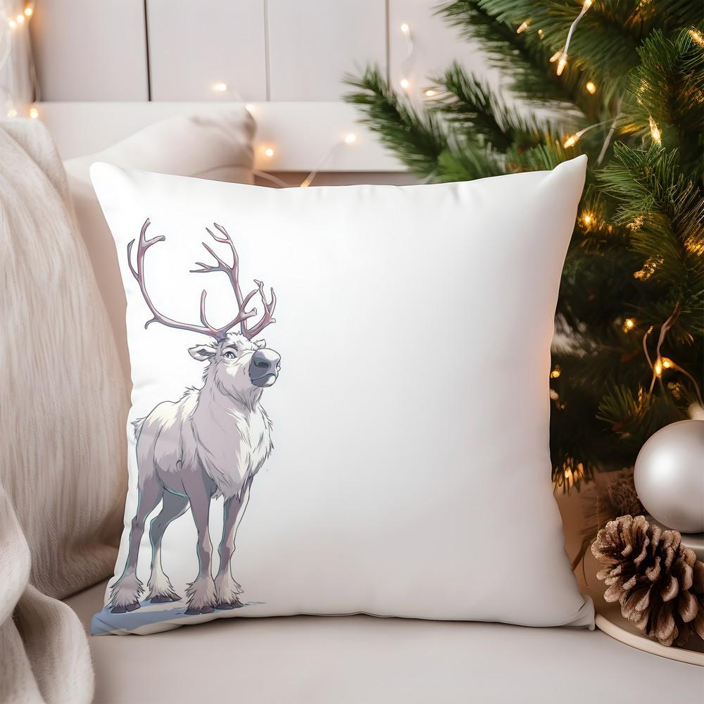 Home Decor Charming Snowy Village Digital Print Pillow Pattern Cushion Cover Suitable for Sofa Bedroom Car Pillow Cover