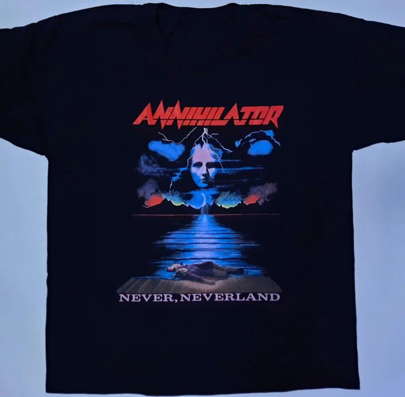 VTG Annihilator Never, Neverland Tour Cotton Black T Shirt S-5XL For Fans TT451 Unisex T-Shirt XXXXL