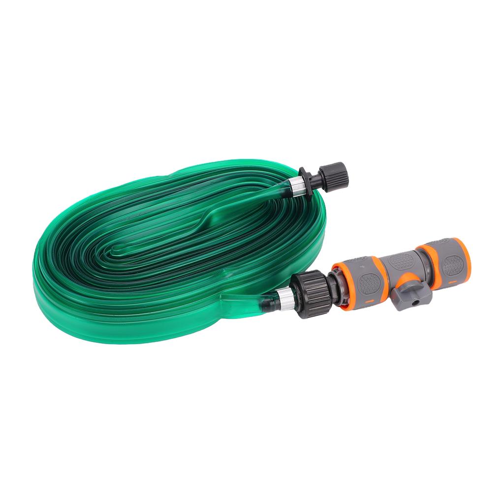 PVC Garden Watering Hose Bidirectional Quick Connector 15m Length Flexible Flat Soaking Hose