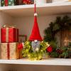 Lighted Gnome Christmas Wreath for Front Door Artificial Pine Spruce Hanging Sign Swedish Tomte Holiday Decor for Indoor Outdoor Porch Window Wall