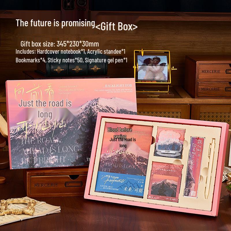 New Year Gift Box: Notebook Set for Students - Diary & Simple Planner with Hot Stamping