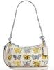 Bag Shoulder Bag Butterfly Print Butterfly with Chain Handle Teri Crossbody 2WAY Small Mini Bag PVC Lightweight White Multicolor Silver Hardware CAJ94