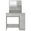 Makeup Table with LED Lighting Concrete Grey 86.5 x 35 x 136 cm