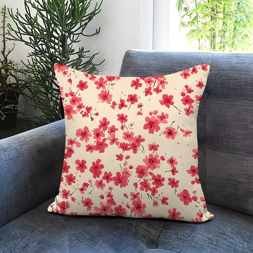 Flowers and plants Cushion Cover Comfortable Reversible Pillow Cover Ideal for Car Sofa Bedroom Beyond