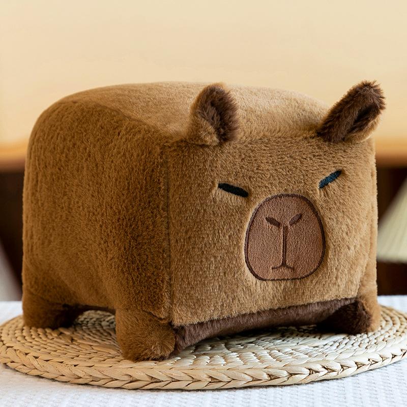 New Square Capybara Plush Toy Creative Kapibara Doll Throw Pillow Sofa Ornament Grab Machine Doll