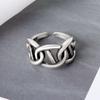 Vintage Minimalist Open Index Ring For Women Cool Tone Personality Hip Hop Fashion Simple Statement Band Jewelry