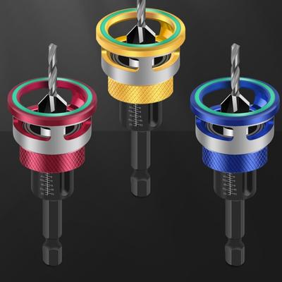 Countersink Drill Bits With Depth Stop Hexagonal Shank Hole Opener Woodworking Aluminum Limit Drilling Tool Chamfering