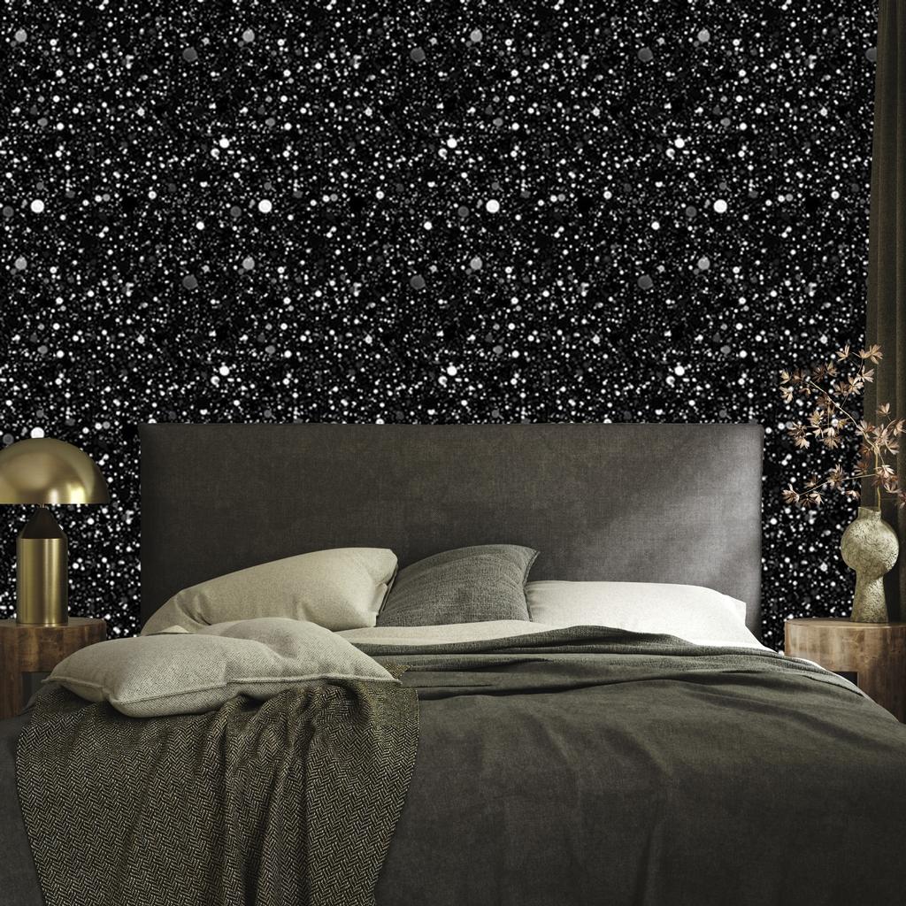 Black glitter wallpaper black, graphite, gray and light gray 50x1000