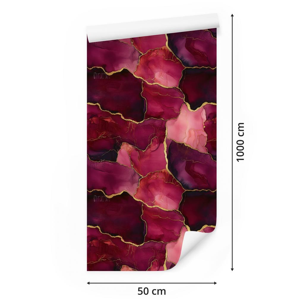 Ink wallpaper burgundy, pink, red and burgundy 50x1000