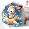 1pc Little Sika Deer & Moon Pattern Beautiful Looking Automatic Folding Umbrella, 3 Folding, 8 Pole Frame Design, Durable and Suitable for T