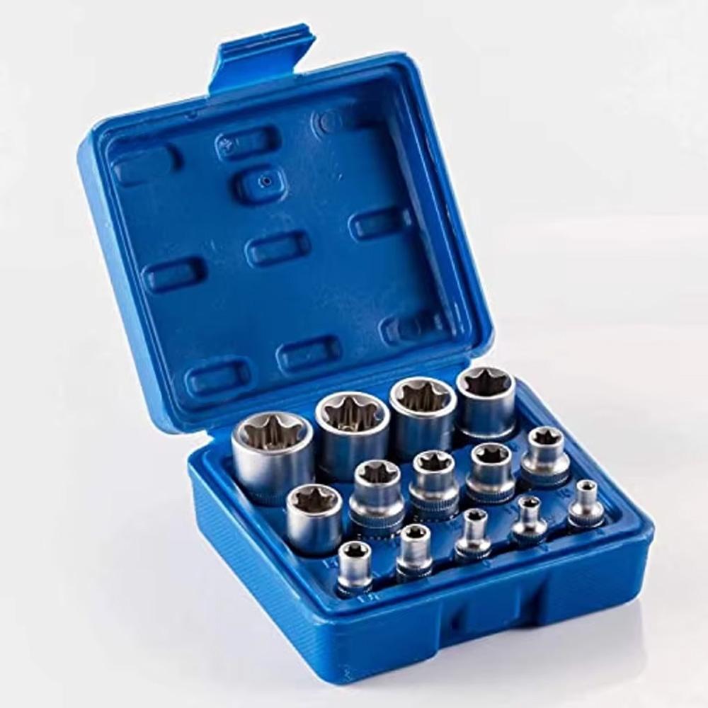 14-teiliges E-Star-Torx-Steckschlüssel-Set für Damen, E4-E24 Außensechskant-Steckschlüssel, für Autoreparaturmechaniker, langlebiges, vielseitiges Handwerkzeug-Set
