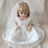 55CM Reborn dziewczynka lalka miękkiego silikonu długie złote włosy realistyczna księżniczka maluch biała suknia ślubna dla dzieci prezent urodzinowy