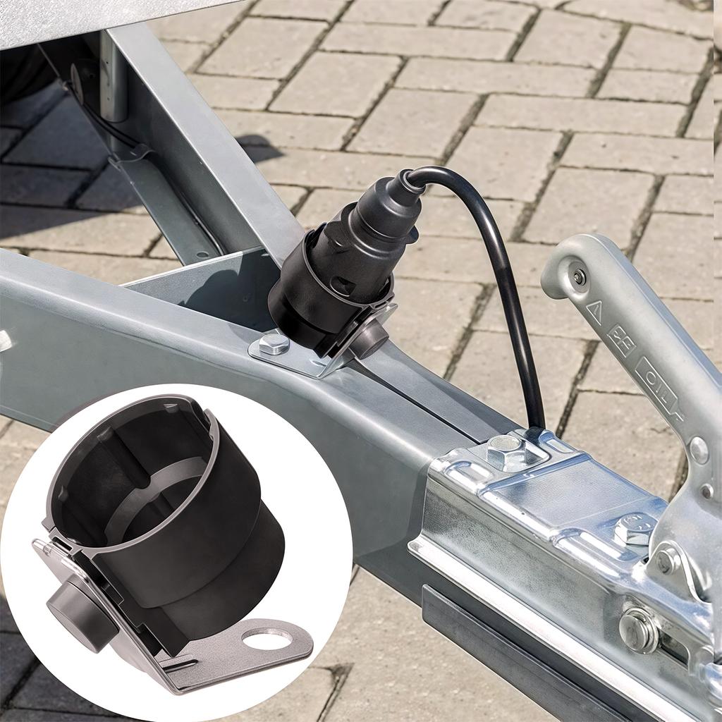 7Pin 13Pin Trailer Plug Holder Connector Lock Rustproof Metal Design Suitable for Multiple Vehicle Models