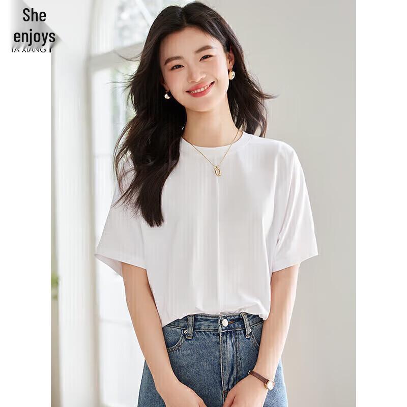Women s Versatile Round Neck Short Sleeve T-shirt L