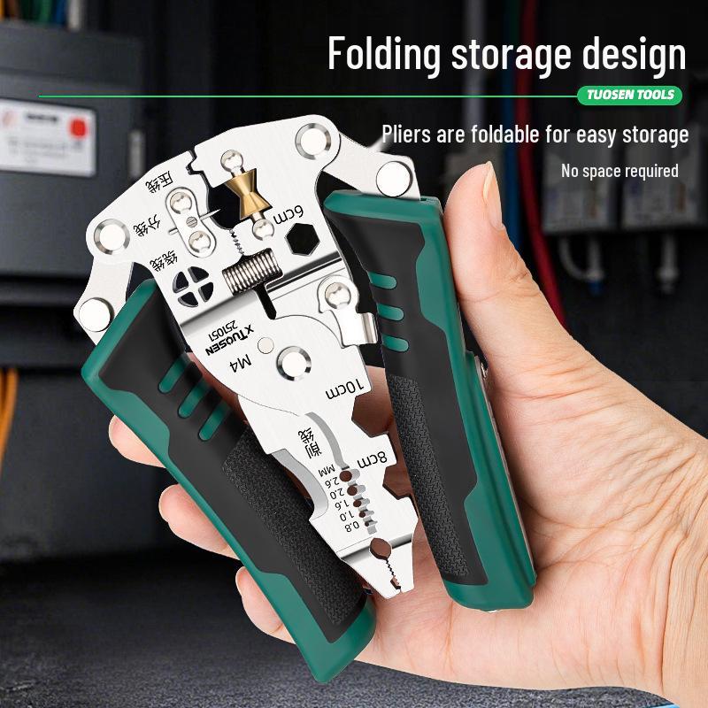 Tuosen Electrician's Multifunctional Cable and Wire Stripper Pliers with Voltage Tester