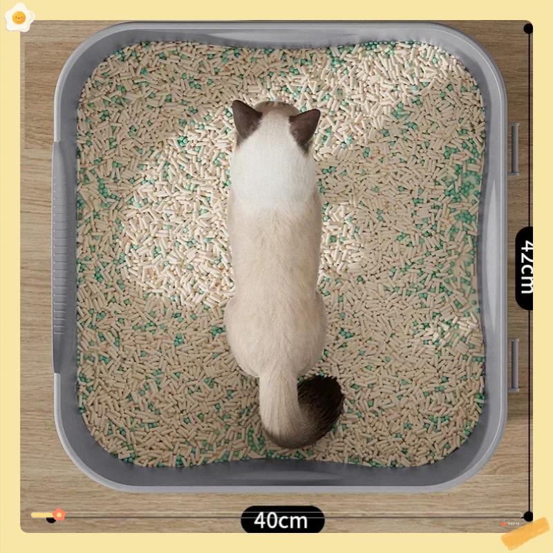 Totally Closed Cat Litter Box Large Capacity Cat Bedpans Anti-Spill & Sand-Leakage Pet Toilet Plastic Cat Sandbox Sanitary Tray