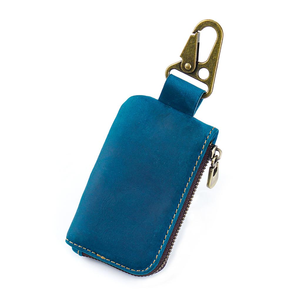 Genuine Leather Key Storage Bag Bluetooth Earphone Keychain  Automotive Smart Key Protective Case Housekeeper Zipper Keys Coin Purse