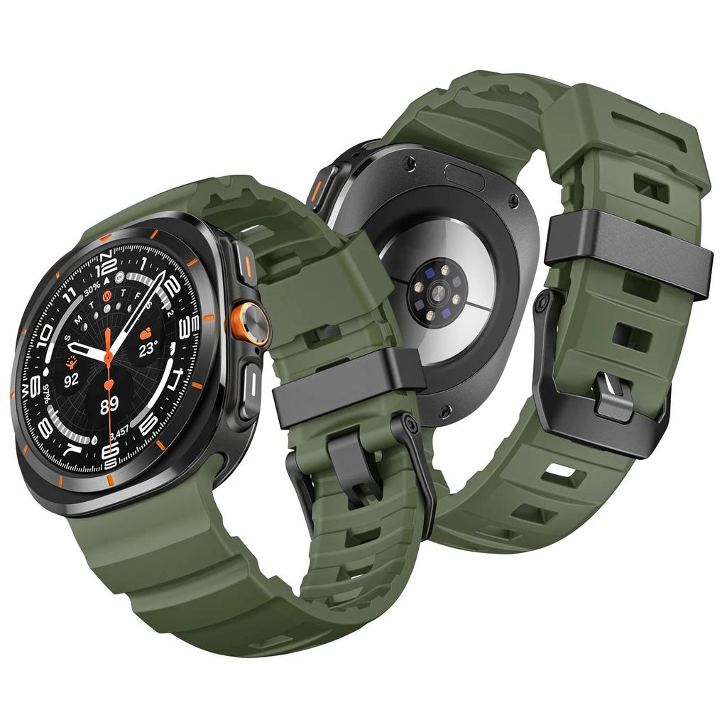 Soft Rubber Band For Samsung Galaxy Watch 8 Classic 46mm Strap Man Sport Bracelet for Samsung Galaxy Ultra 47mm Curved End Watch 8 44mm 40mm Wristband