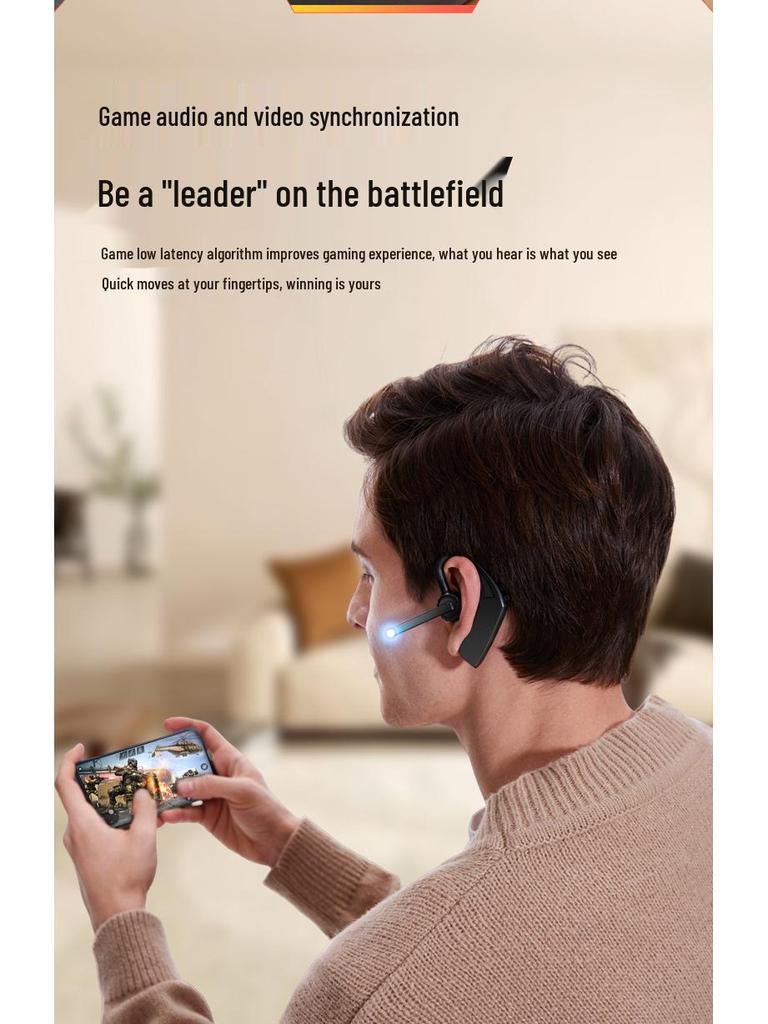 V10 Noise-Cancelling Bluetooth Ear Clip with Long Battery Life and Digital Display