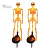 Automatic Dusk to Dawn Lamps Solar Skeleton Garden Stake Light, Halloween 3D Glowing Skull Yard Haunted House Landscape Lighting Decor with