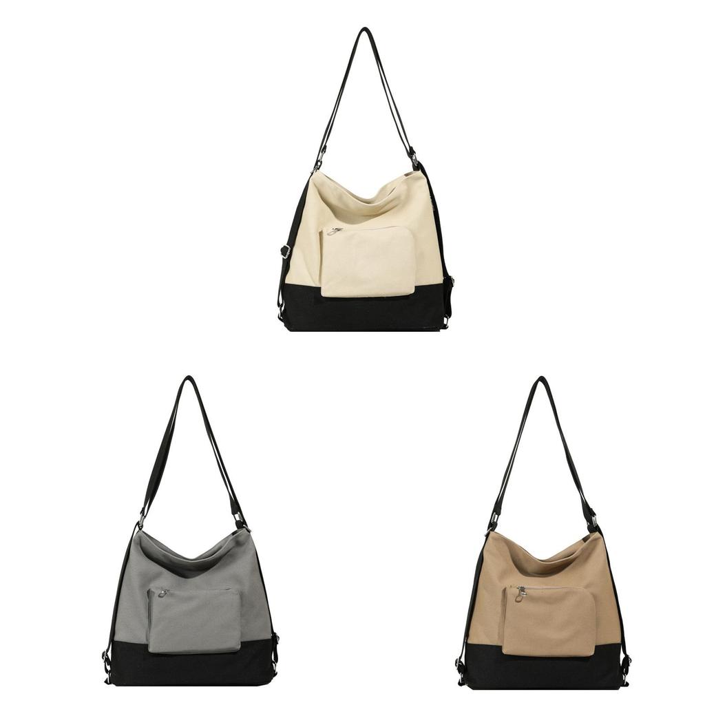 Borsa a Tote in Tela da Donna Stile Cittadino Casual Con Tasche con Zip Per l'Uso Quotidiano