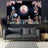 1pc Charming Moon and Cherry Blossom Wall Tapestry, Soft Velvet Polyester, Suitable for Bedroom, Living Room, Office