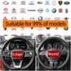 Artificial Leather Steering Wheel Cover Anti-Slip Braiding Cover For Steering Wheel 37cm-38cm Steering Wheel Protector