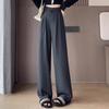 Spring and Autumn Lady Baggy High Waist Suit Pants Women Straight Leg Trousers Girls Casual Daily Slacks