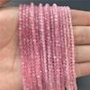 Faceted Natural Stone Pink Rose Quartzs Crystal Beads Round Amethysts Loose Beads for DIY Jewelry Making Necklace
