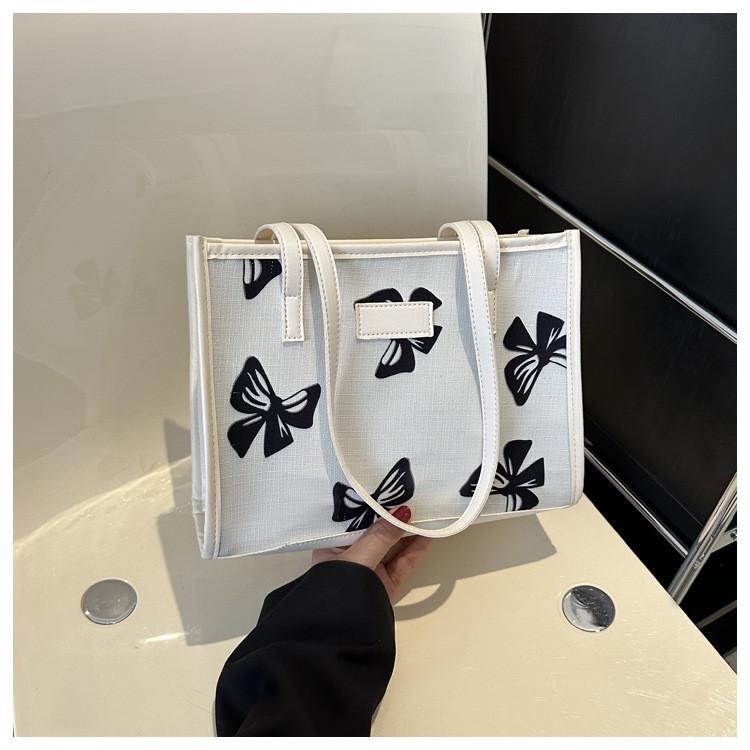 Stylish Simple Flower Pattern Square Bag Women's Casual Texture Shoulder Bag