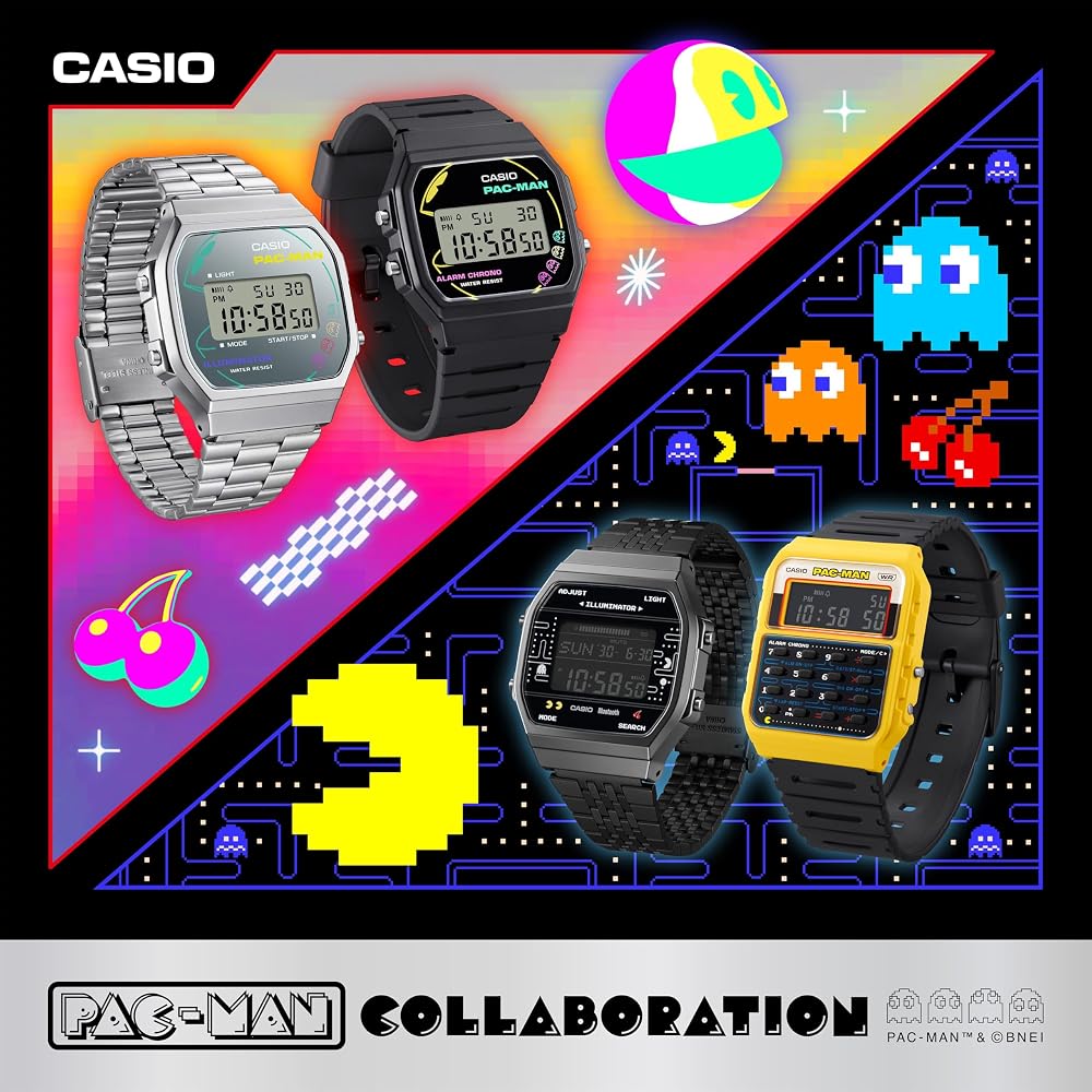 [Casio] Casio Classic Watch 【Domestic Genuine Product】PAC-MAN Collaboration Model, Made with Biomass Plastic, F-91WPC-1AJR, Men's, Black