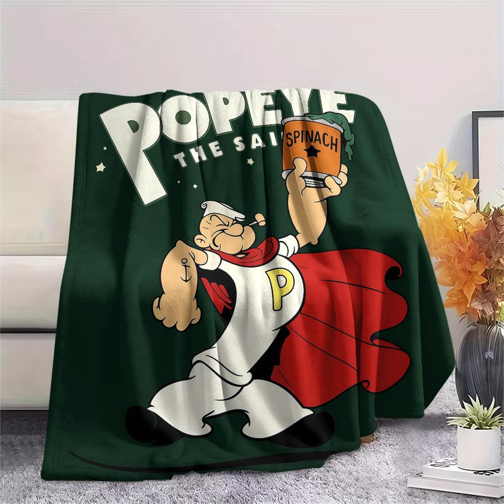 Popeye the Sailor Flannel Blanket, High quality Comfortable for All Seasons, Home Decor, Warmth and Comfort