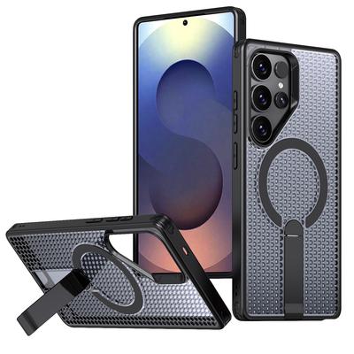 Samsung Galaxy S25 Edge S24 S23 S22 Ultra Plus İçin Isı Dağıtımlı Nefes Alabilen Tutuculu Manyetik Kablosuz Şarj Kılıfı