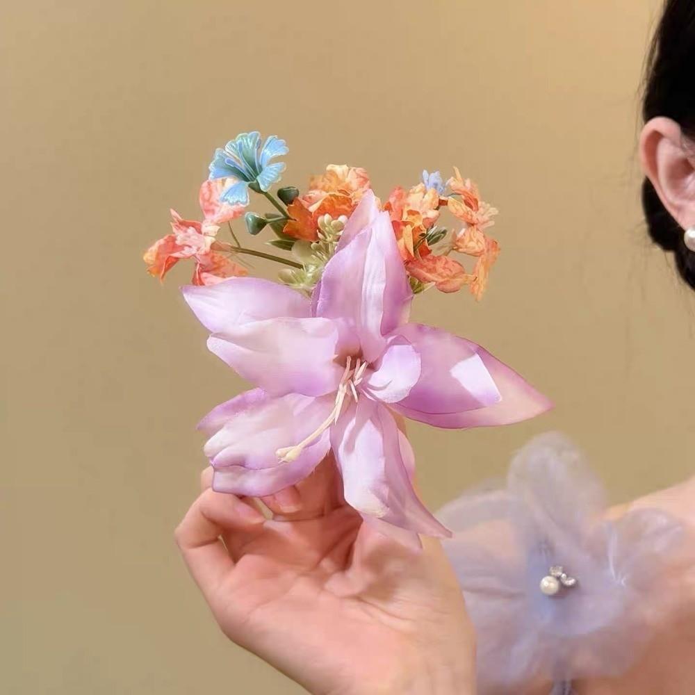 Bohemian Flower Hair Stick Simulation Flower Bride Hair Accessories Thai Hair Fork Bridesmaid