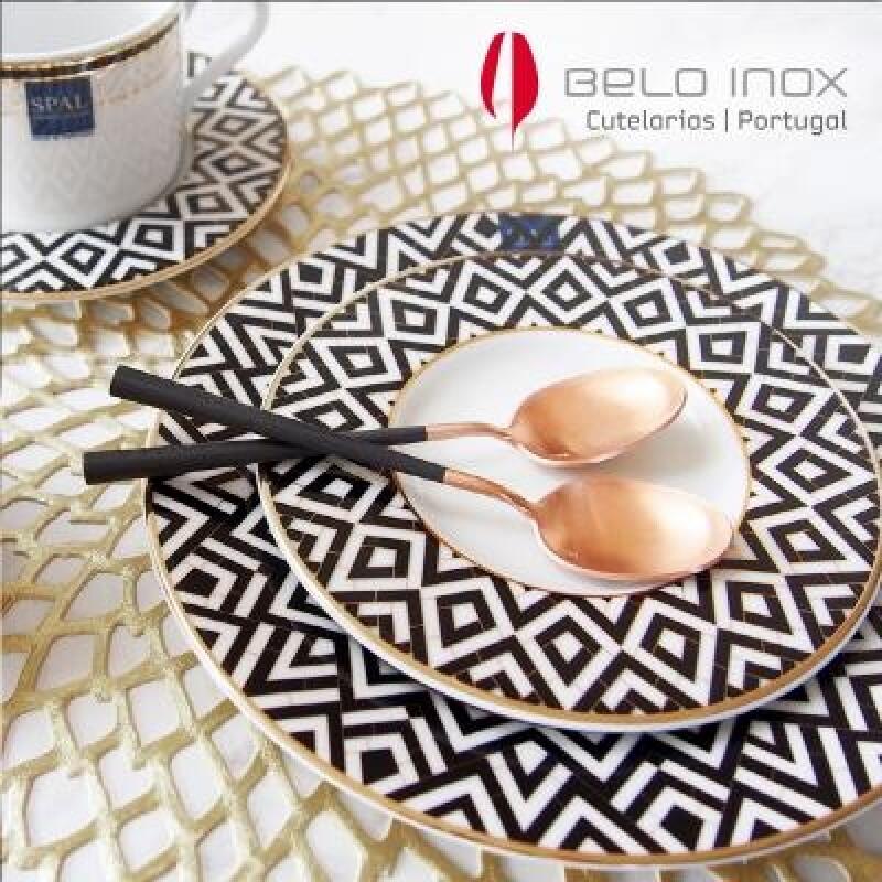 [belo inox] Neo Black Rose Gold Tea Spoon 4P Set