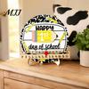 Back To School Photo Prop First Day of Chalkboard Sign, Reusable Wooden Milestone Board, Dustless Liquid Chalk Board Photography for Kindergarten