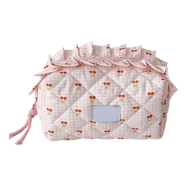Tartan Makeup Bag With Multiple Layer Compartments For Cosmetics Jewelry And Accessories