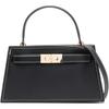 Lee Radziwill Obergriff Offen Goldene Beschläge Kalbsleder Schulter Crossbody Handtasche Klein Damenhandtaschen Schwarz 168954