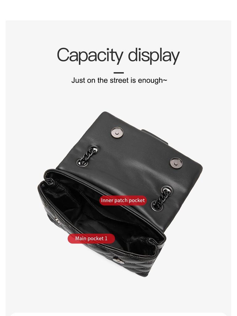 2025 Minimalist Black Eagle Crossbody Chain Bag