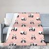Panda Love Animal Fleece Throw Blankets Valentine's Day Blankets for Bed Office Super Soft Bedspread