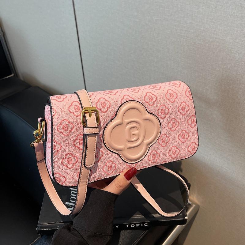 Premium retro printed small square bag women's new versatile niche underarm bag single shoulder messenger bag