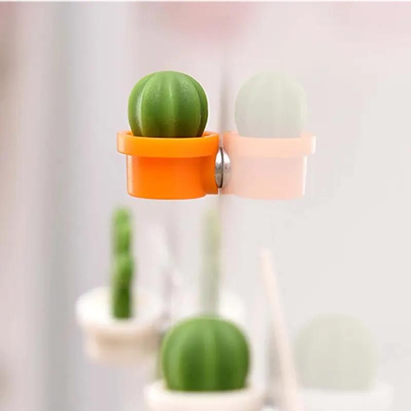 6 stk Kaktus Magnetic Message Kjøleskapsmagnet Grønn plante Pottemagnet Kaktusball Tredimensjonal kjøleskapsmagnet
