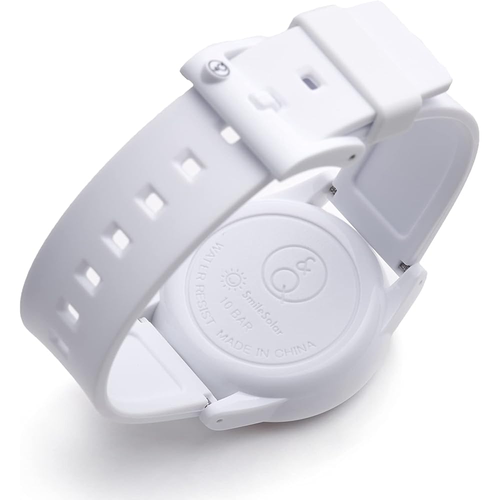 Q&Q SmileSolar GROOVISIONS GRV3013 Solar Analog Watch with Waterproof Urethane Strap, White, RP26J811