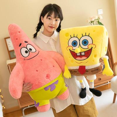 SpongeBob & Patrick Star Rabbit Fur Plush Dolls - Kids' Bedtime Buddies & Best Friend Gift