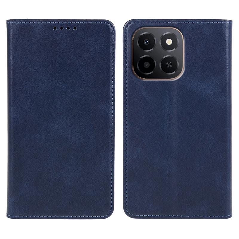 For Honor X6c 4G Case Strong Magnetic PU Leather Phone Cover Calf Texture