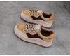 Herbst Damen Dicke Sohle Echtes Leder Schnürschuhe Casual Schuhe - Colorblock Low-Top Frühlingsdesign