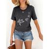 European Size Women'S Chic Turtle Print T-Shirt Comfortable Fashion Casual Short Sleeve Round Neck Daily Wear Top