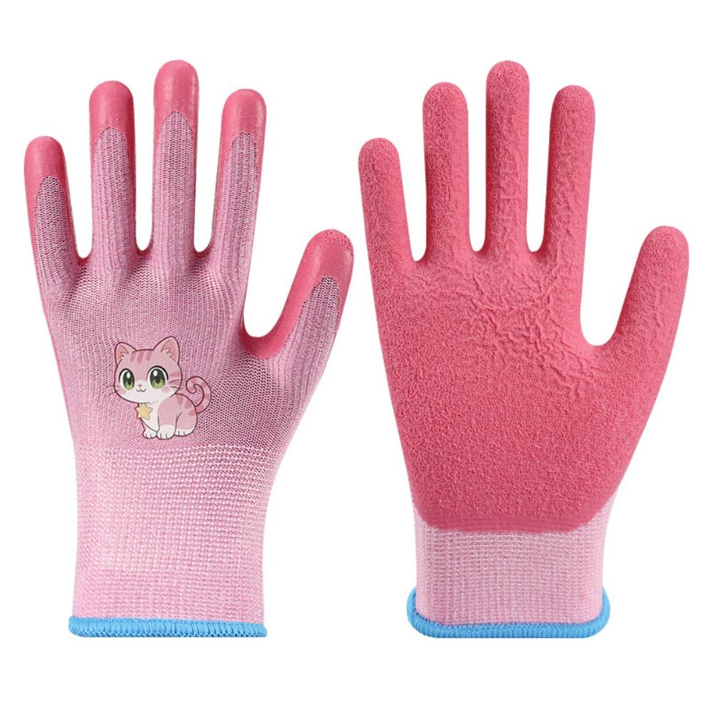 

Waterproof Kids Beach Gloves Non-Slip Kids Safety Gloves Cute Work Gloves DIY Crafts 17cm/6.69in розовый